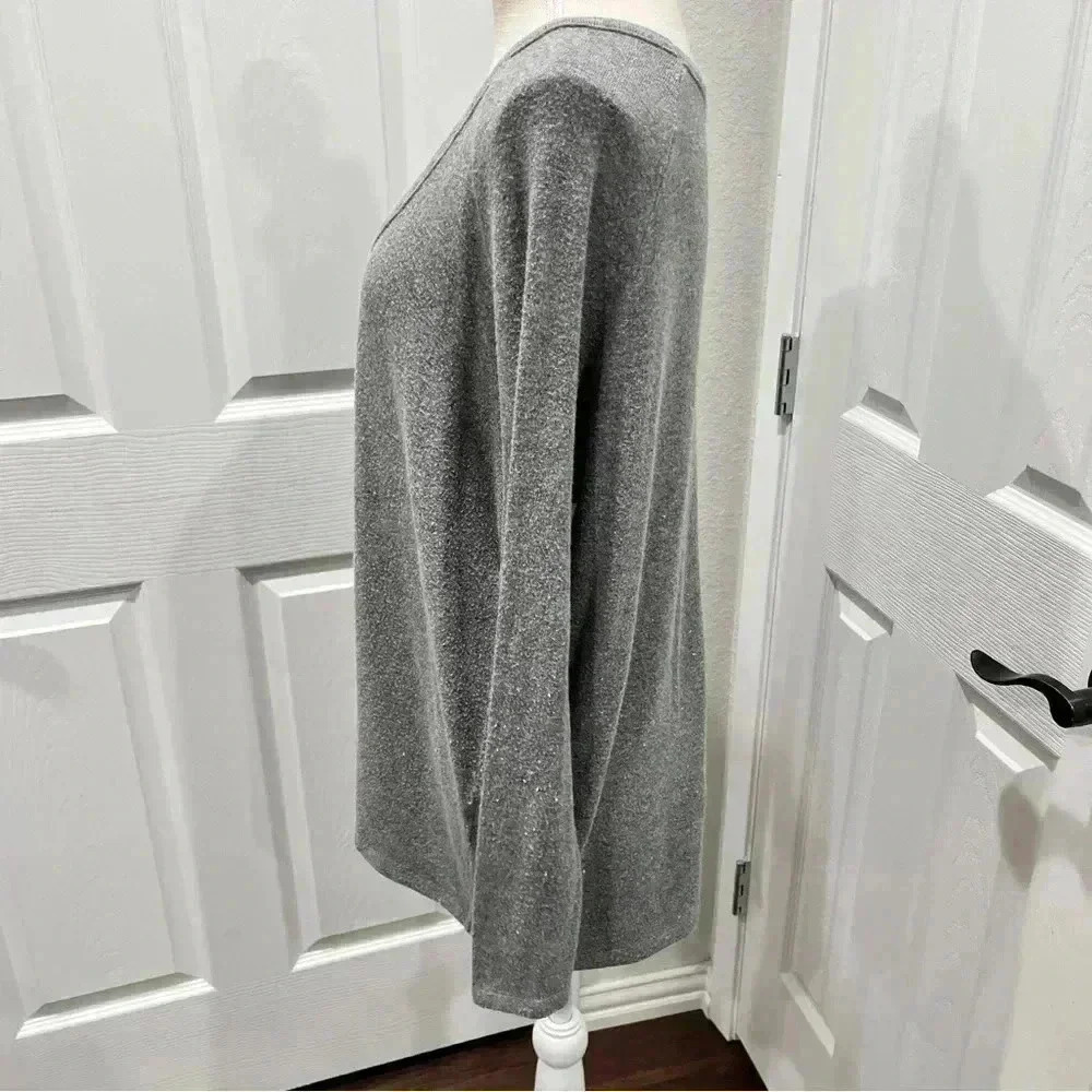 Brandy Melville Wool V-neck gray sweater oversized one size fits most - Picture 4 of 7